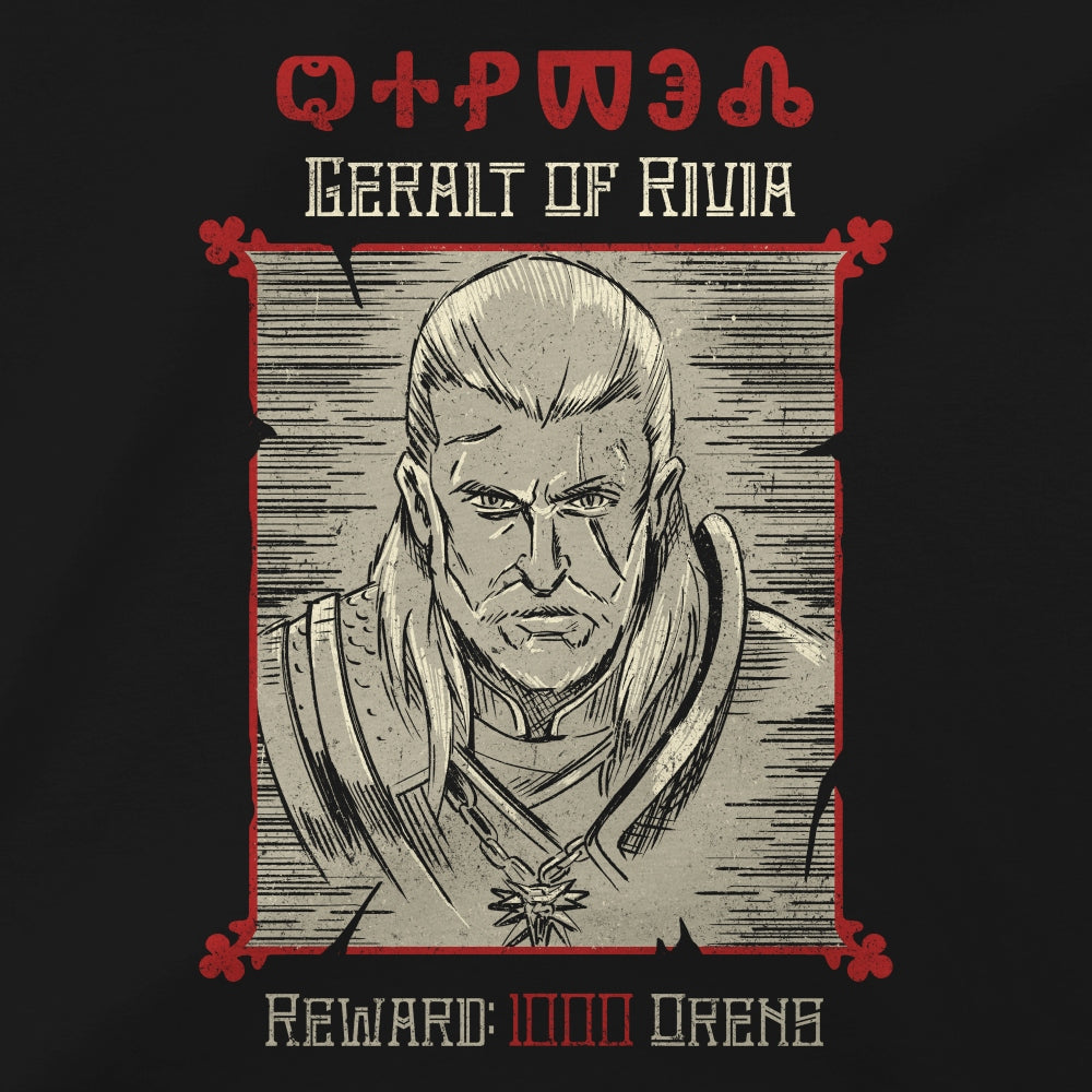 Jinx The Witcher 3 - Wanted Poster T-shirt Black, S