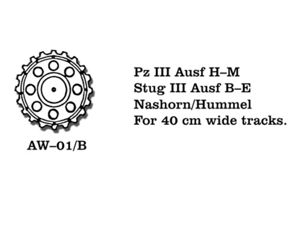 Tracks for Pz III (E-M) / Stug III (A-B) Nashorn 40 cm breit Nashorn 40 cm breit
