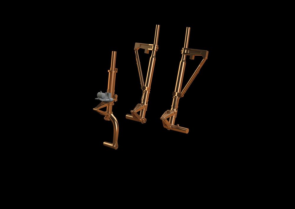 P-38F/G undercarriage legs BRONZE for Tamiya