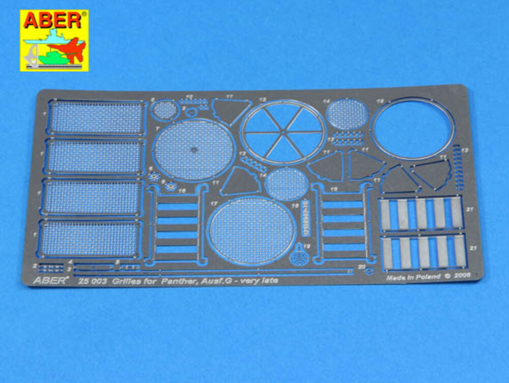 Grilles for Sd.Kfz.171 Panther Ausf.G late model