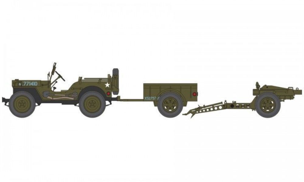 Willys Jeep, Trailer & 6PDR Gun