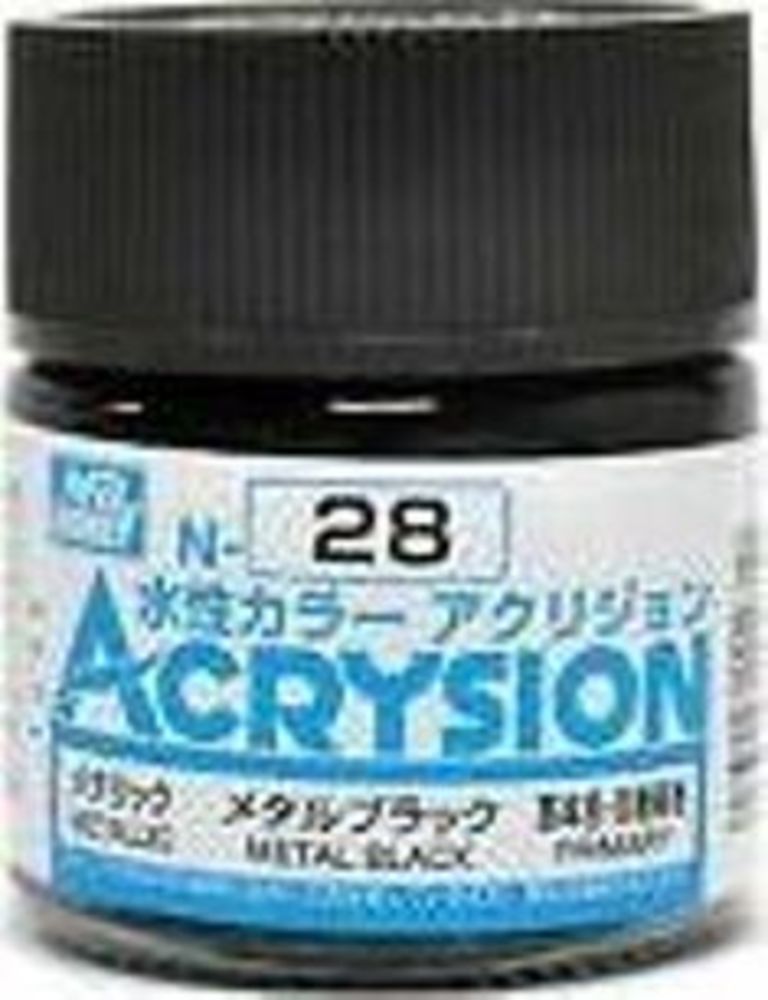 Mr Hobby -Gunze Acrysion (10 ml) Metal Black