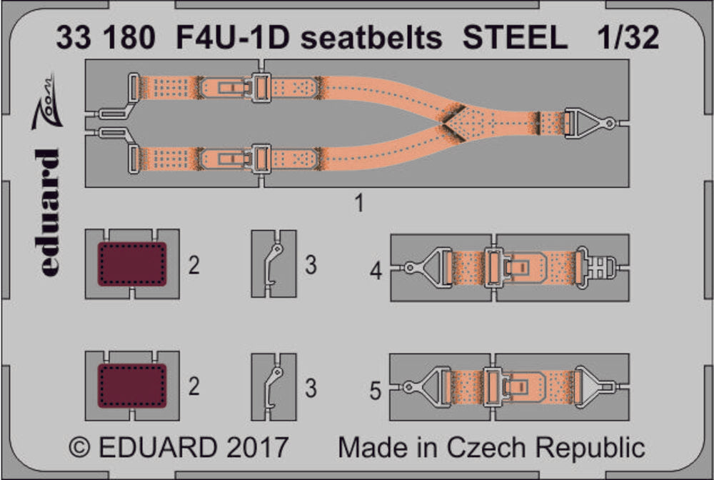 F4U-1D seatbelts STEEL for Tamiya