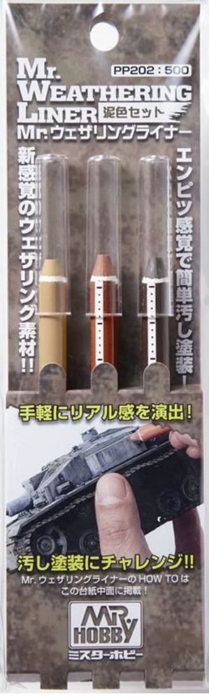 Mr Hobby -Gunze Mr. Weathering Liner MUD Color Set