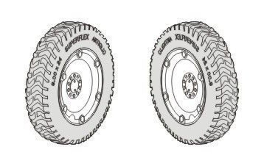 Autoblinda AB.43/Pz.Sp.Wg.AB.203 (i) spare wheels set for Italeri kit