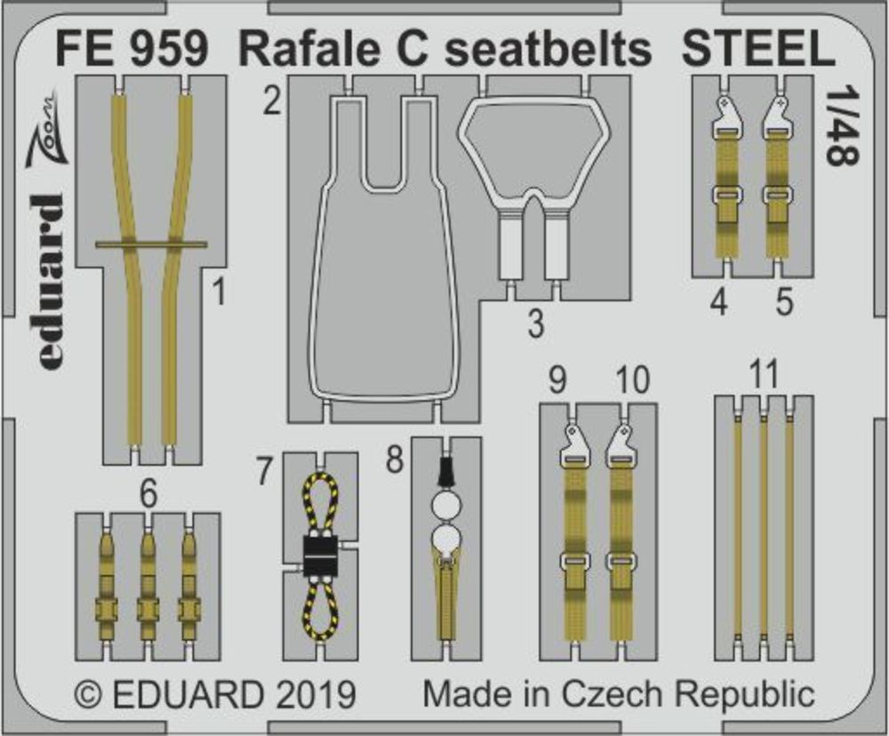 Rafale C seatbelts STEEL for Revell