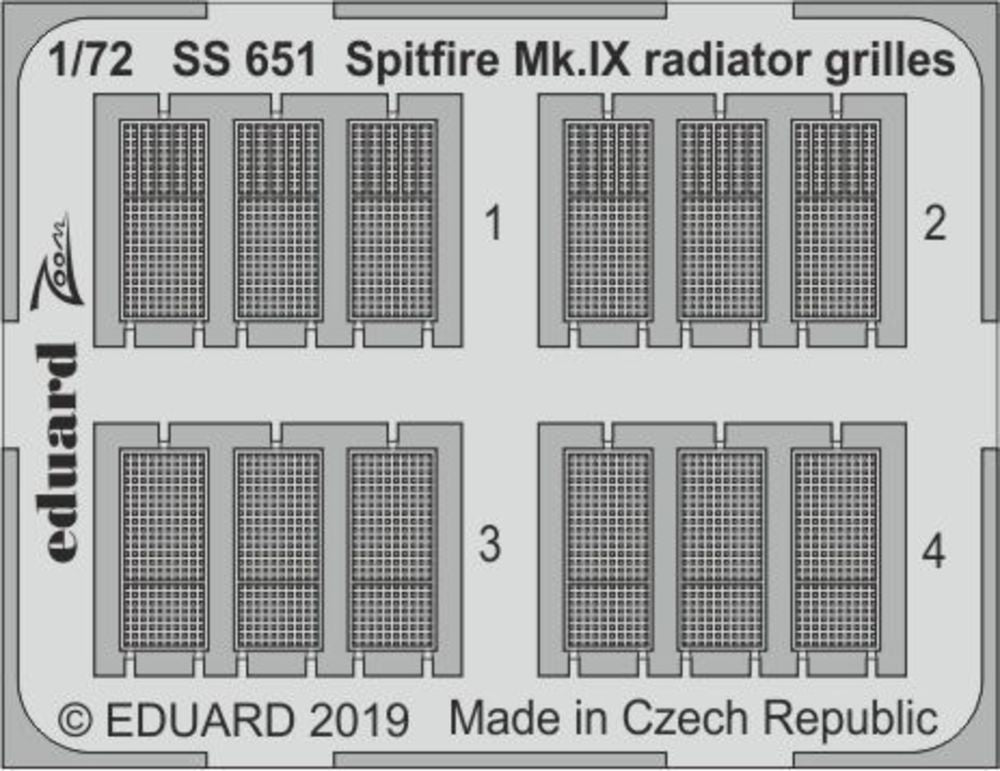 Spitfire Mk.IX radiator grilles f.Eduard