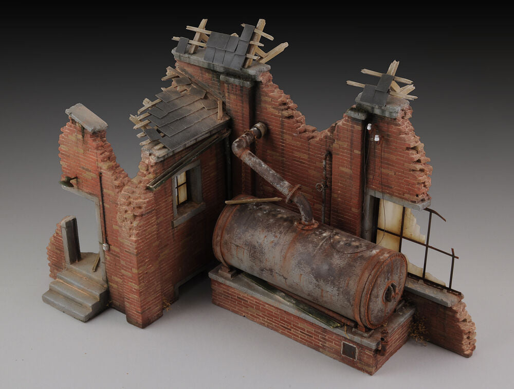 Factory ruin with steam boiler