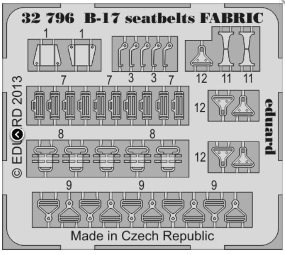 B-17 seatbelts FABRIC for HK Models