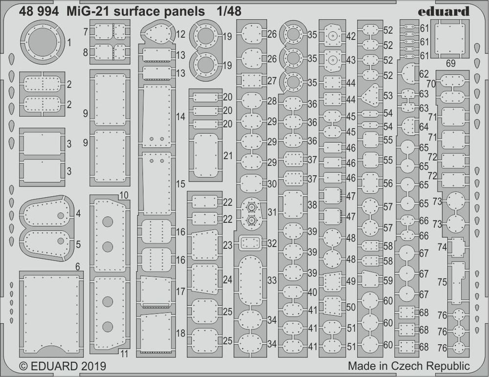 MiG-21 surface panels for Eduard