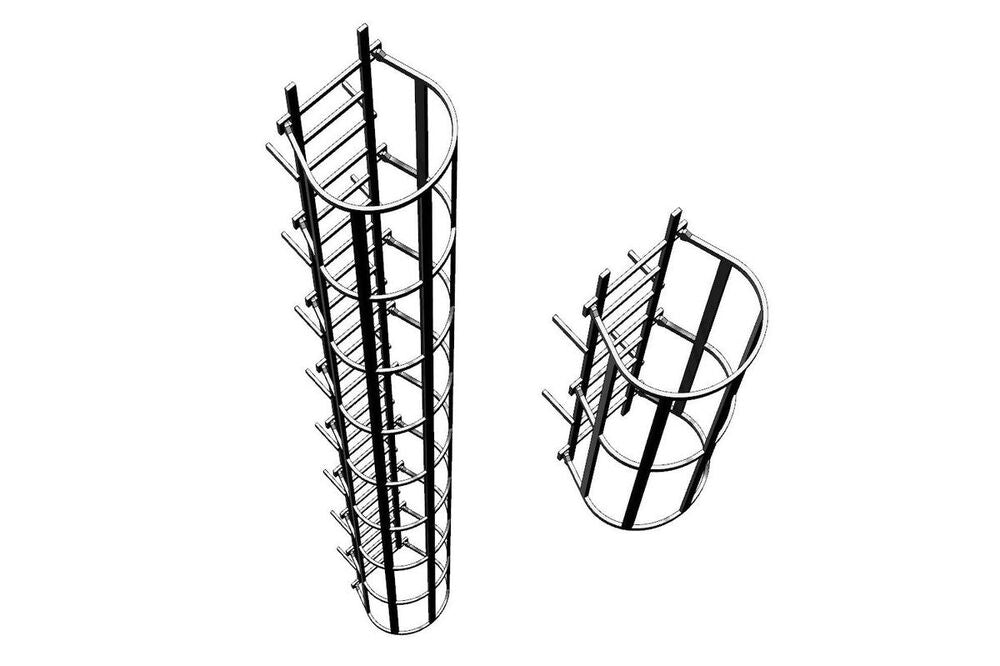 Safety cage ladders