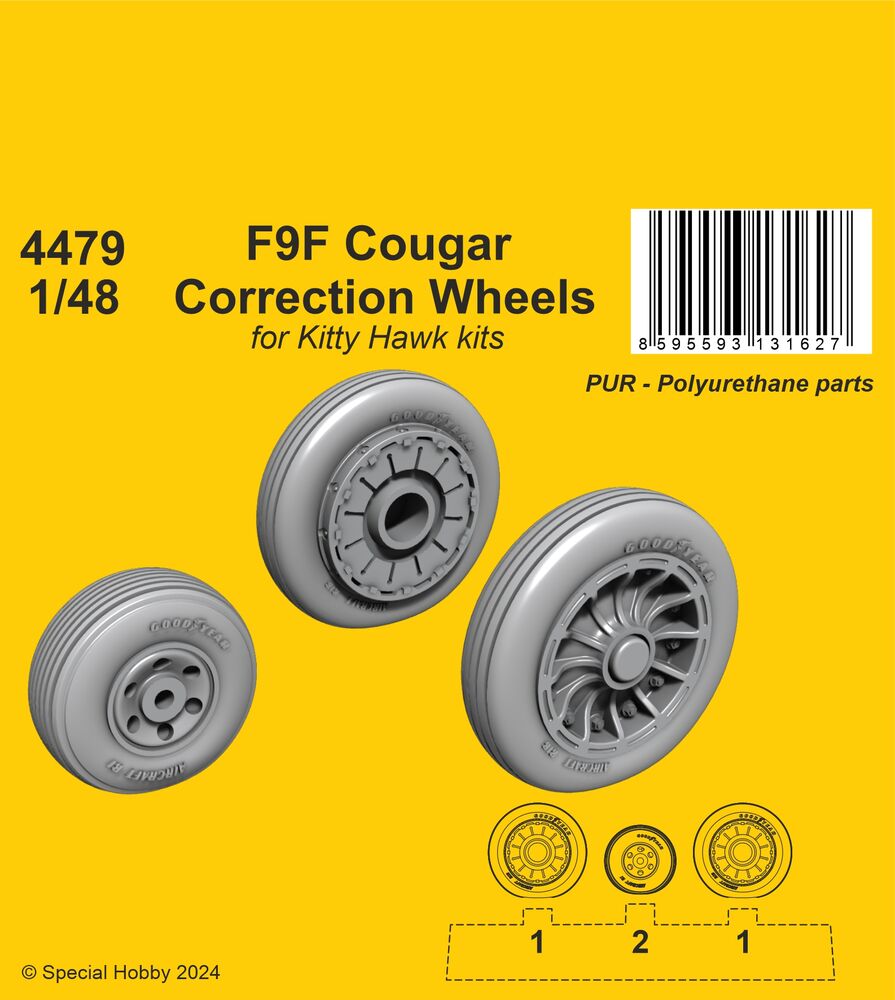 F9F Cougar Correction Wheels  / for Kitty Hawk kits