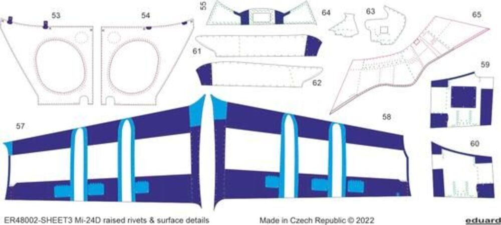 Mi-24D raised rivets & surface details 1/48