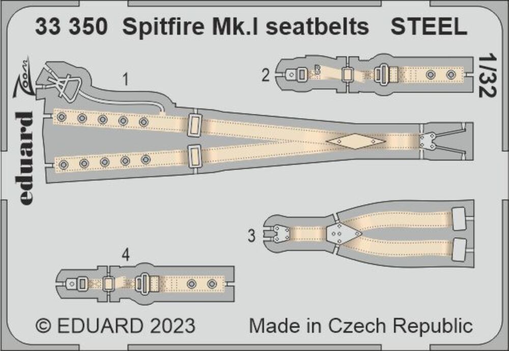 Spitfire Mk.I seatbelts STEEL 1/32 KOTARE