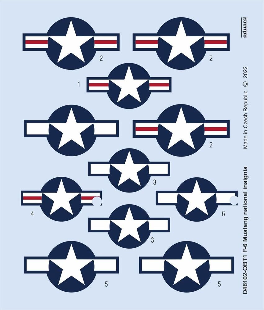 F-6 Mustang national insignia for EDUARD