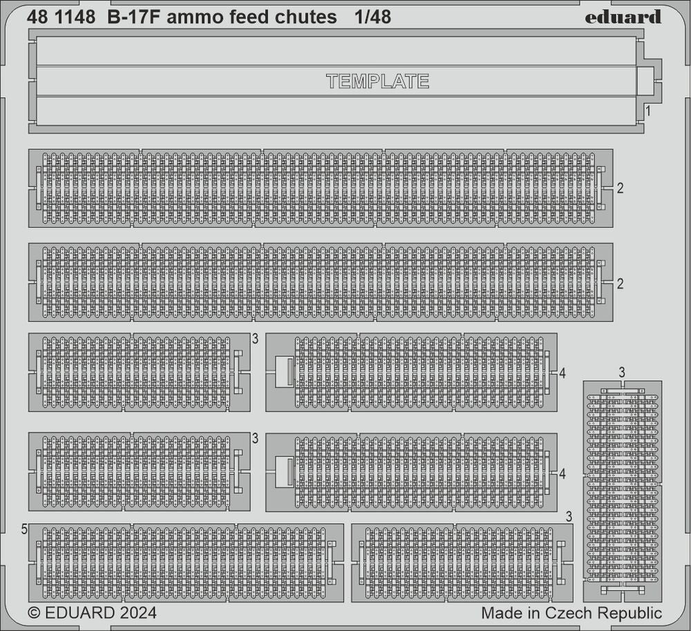 B-17F ammo feed chutes 1/48