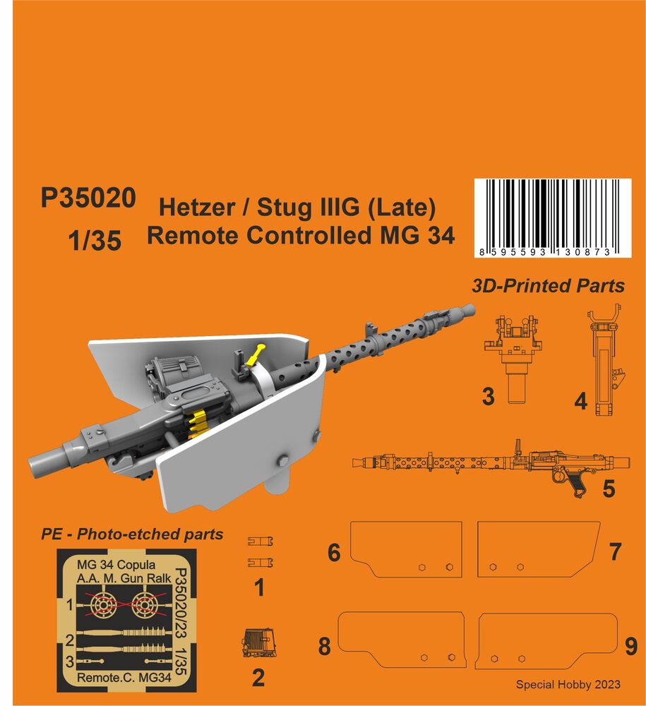 Hetzer / Stug IIIG (Late) Remote Controlled MG 34 1/35