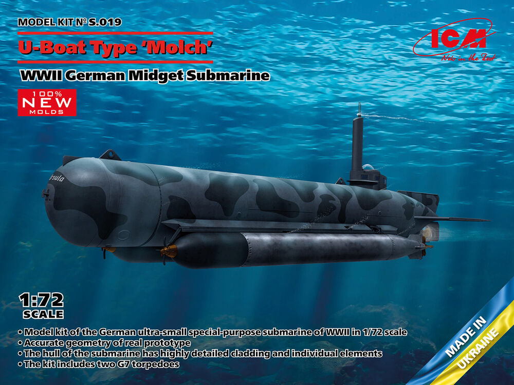 U-Boat Type Molch, WWII German Midget Submarine (100% new molds)