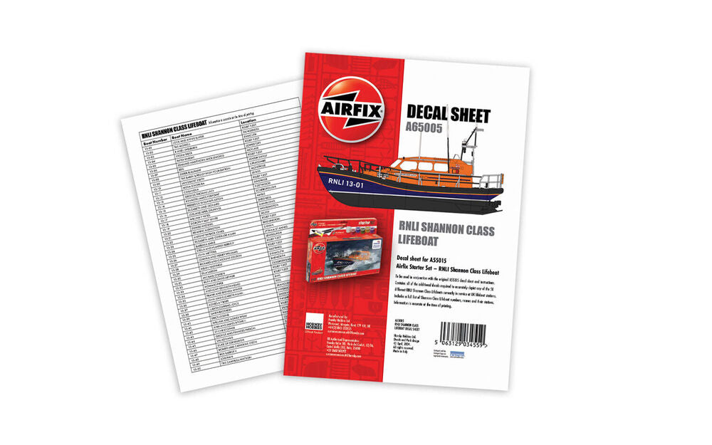 Decal Sheet - RNLI Shannon Class Lifeboat (A55015)