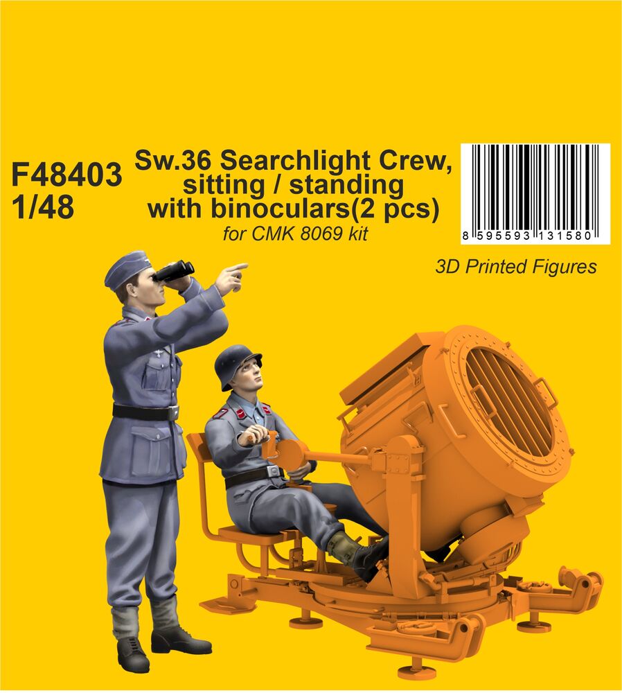 Sw.36 Searchlight Crew, sitting / standing with binoculars