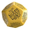Viridian Jumbo Dice Treasure Generator Die D12 Yellow