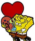 SpongeBob SquarePants Bobble Pin Badge Spongebob Heart 5 cm