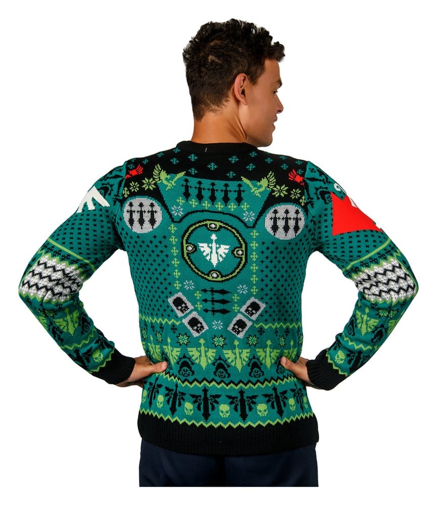 Warhammer 40,000 Christmas Sweater Dark Angels Size XL