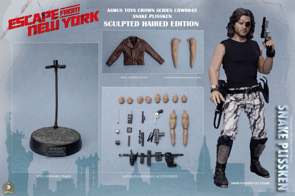 Escape from New York Crown Series Action Figure 1/6 Snake Plissken (Sculpted Hair Version) 30 cm