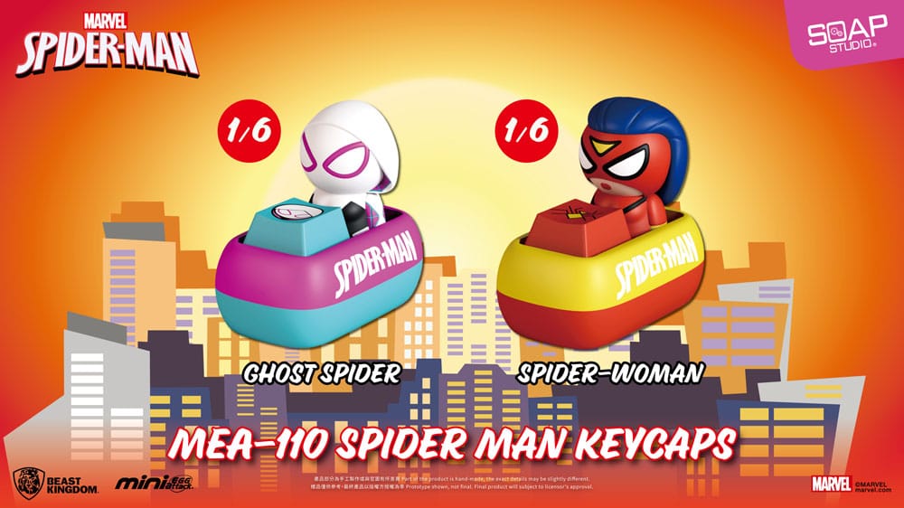 Spider-Man Mini Egg Attack Blind Box Figures keycaps 5 cm Assortment (6)