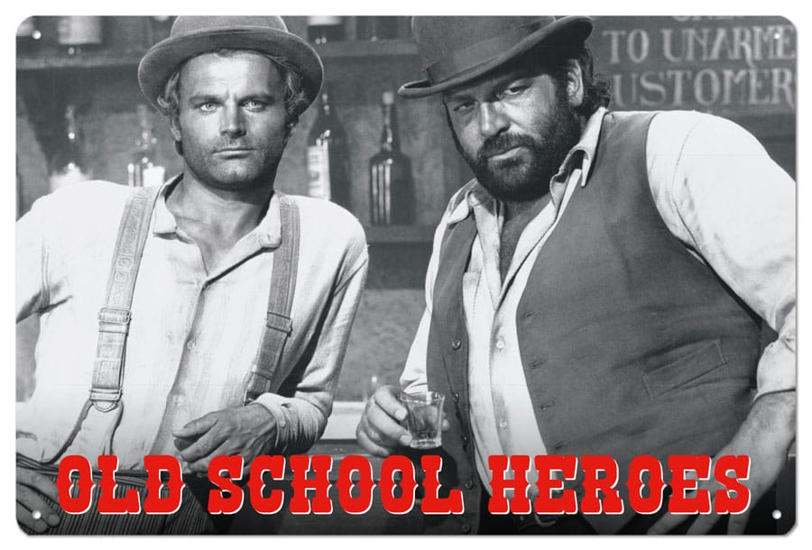 Bud Spencer & Terence Hill Tin Sign Old School Heroes 20 x 30 cm