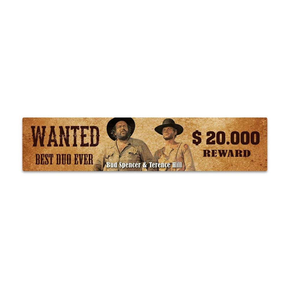 Bud Spencer & Terence Hill Tin Sign with Magnet Wanted 16 x 3,5 cm