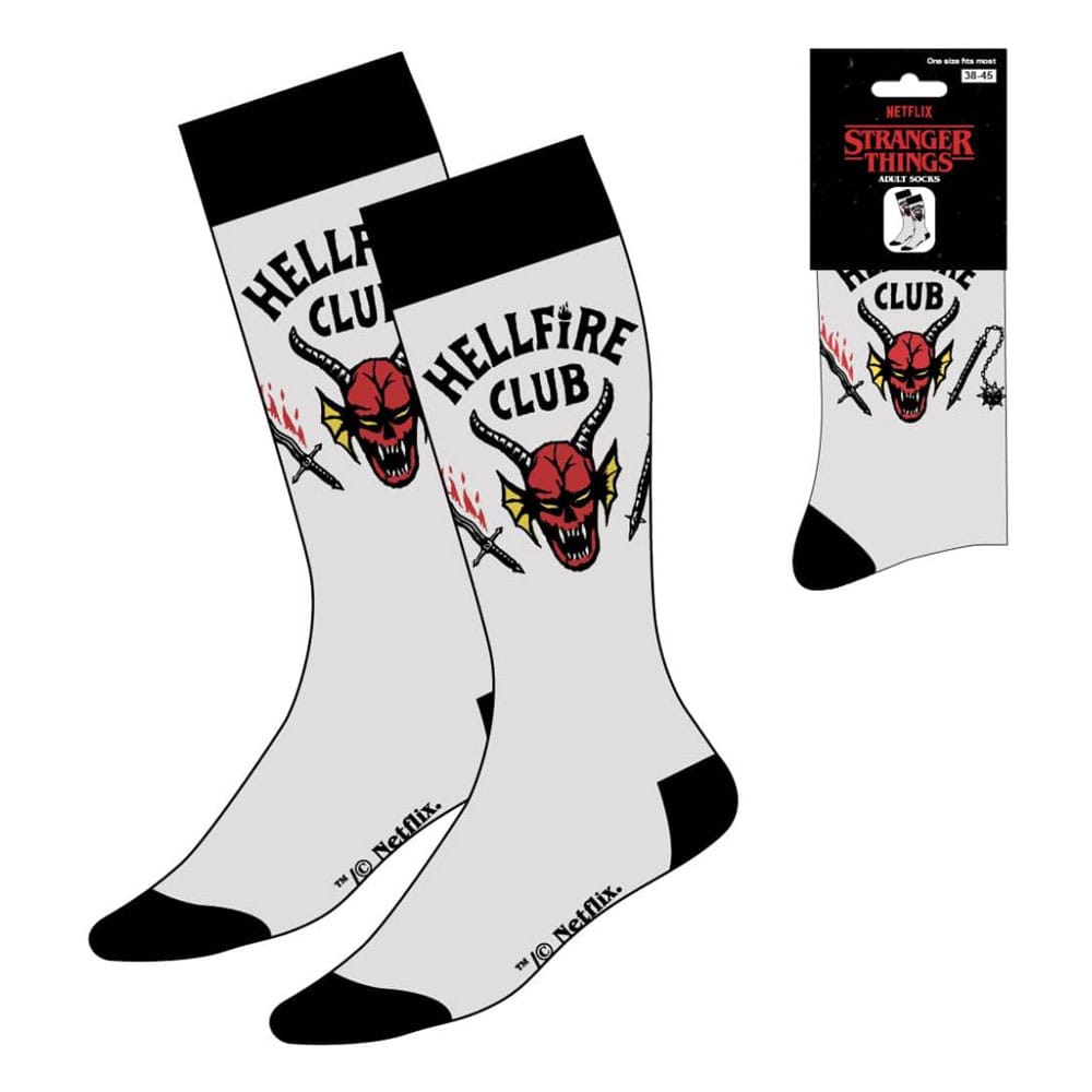 Stranger Things Socks Hellfire Club White 38-45