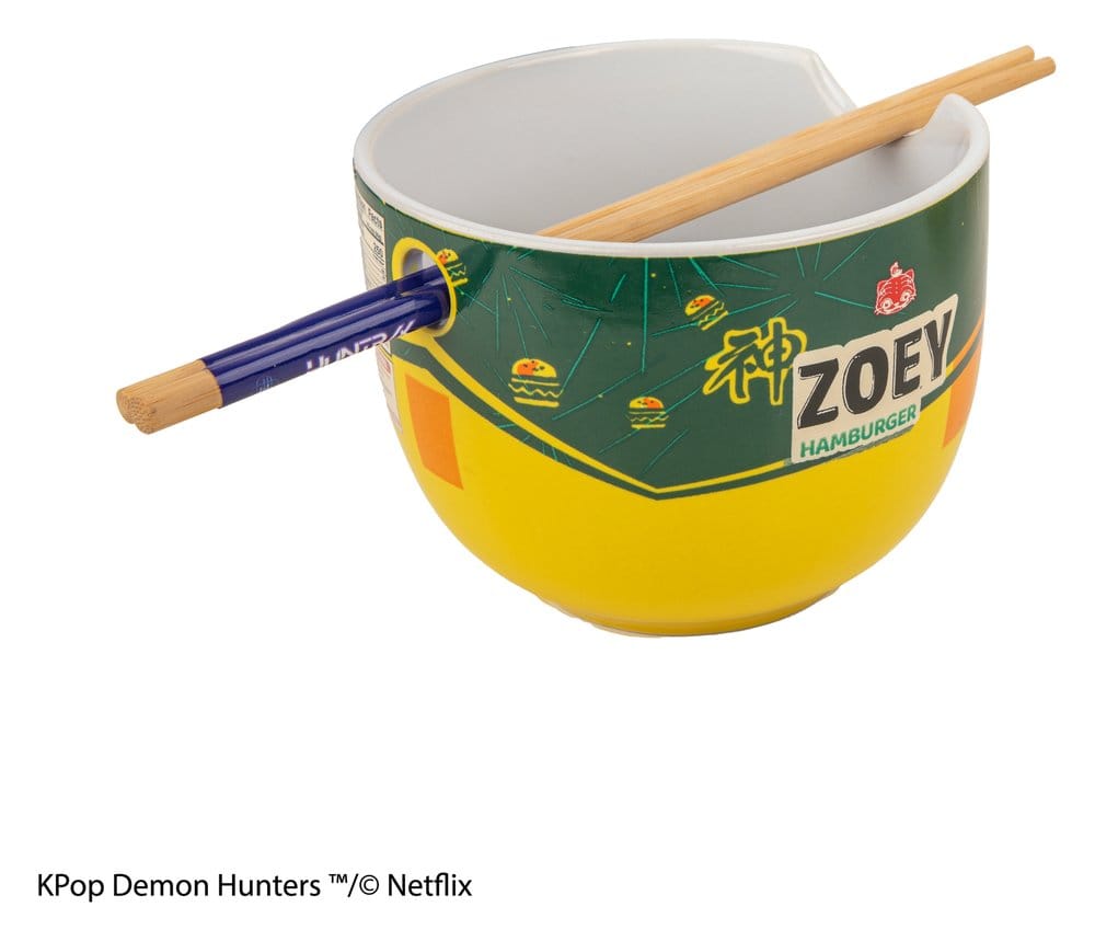 KPop Demon Hunters Ramen Bowl with Chopsticks Zoey Hamburger
