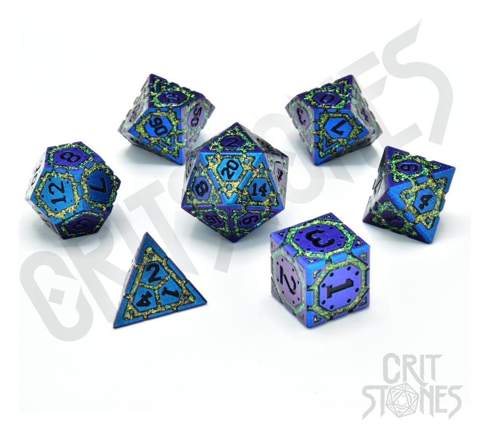 CritStones Metal Dice Set Twilight Grove (7)