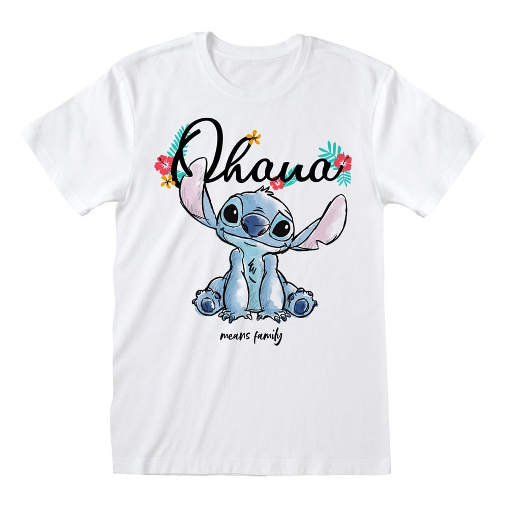 Lilo & Stitch T-Shirt Ohana Means Family White Size S