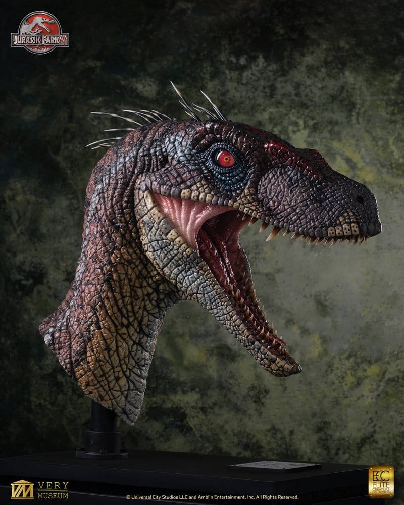 Jurassic Park III Life Size Bust Male Alpha Velociraptor "Blood Knight" 83 cm