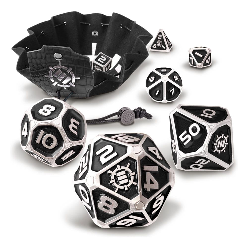 Enhance Tabletop Series Metal RPG Dice Set Black (7)