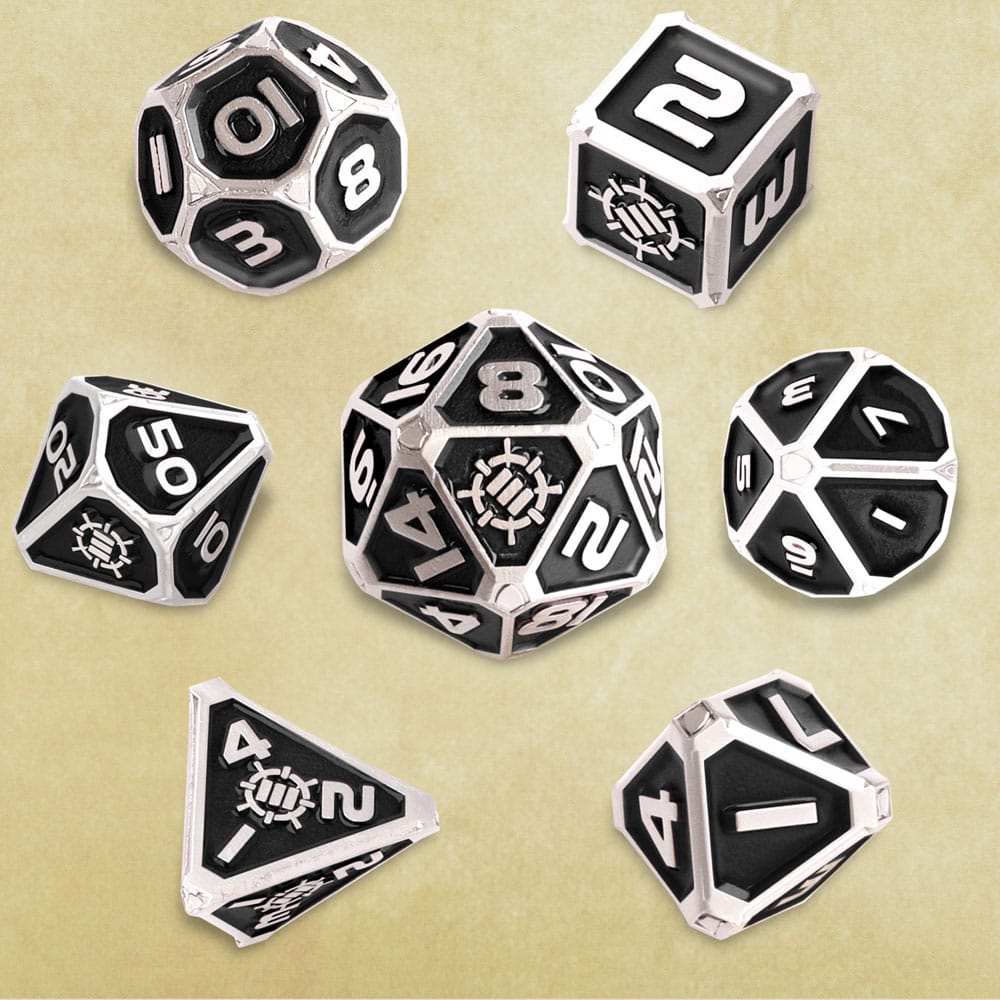 Enhance Tabletop Series Metal RPG Dice Set Black (7)