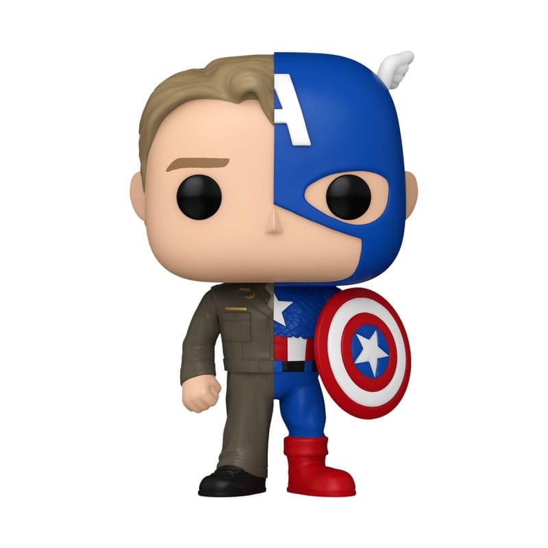 Marvel POP! Vinyl Figure Split- Captain A/Steve R 9 cm  - Damaged packaging