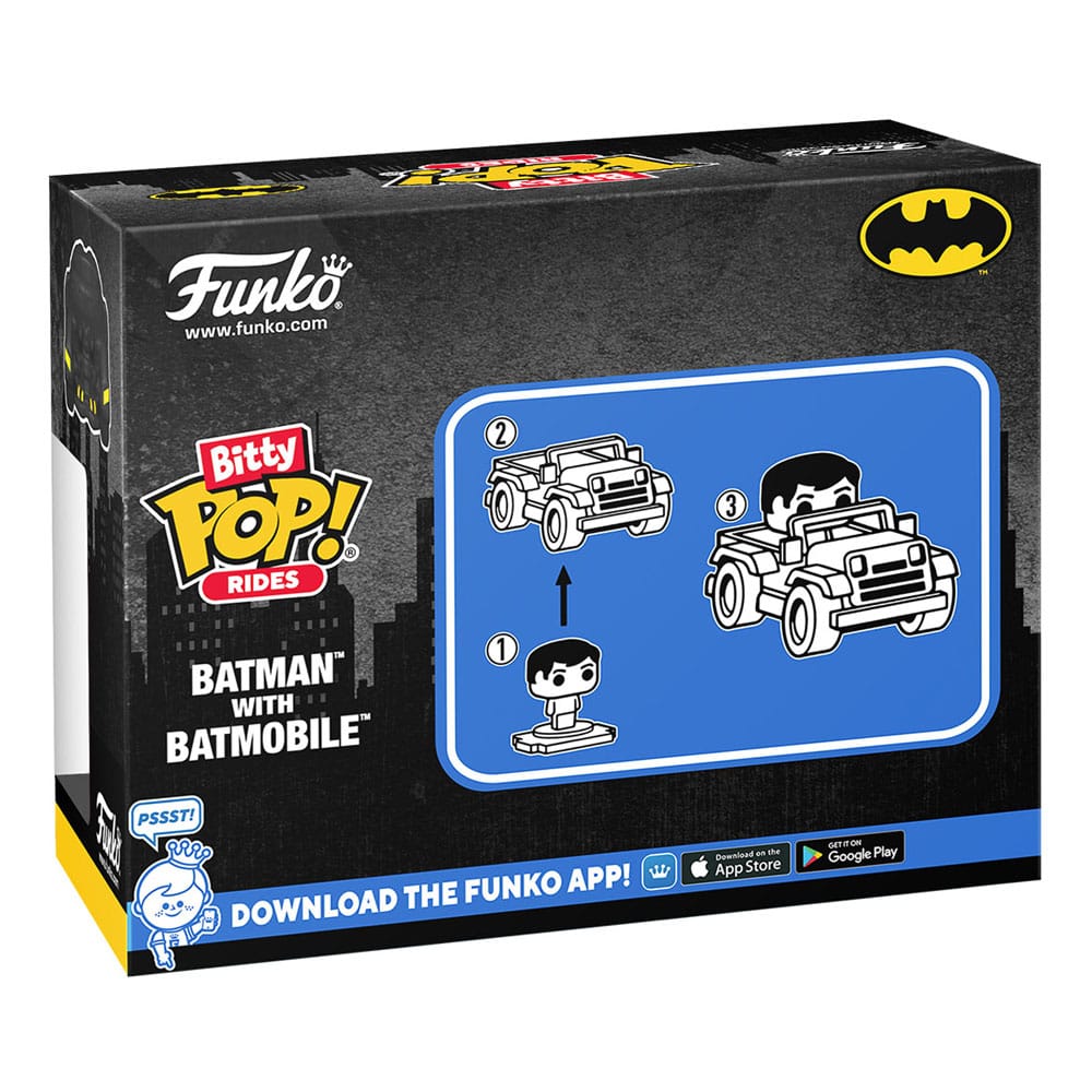 DC Comics Bitty POP! Rides Vinyl Figure Batman w/Batmobile 1 inch