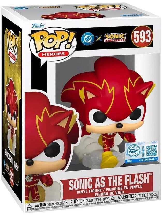 DC x Sonic the Hedgehog POP! Heroes Vinyl Figure Sonic as The Flash 9 cm