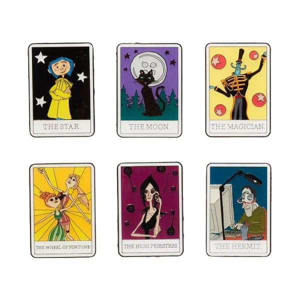 Coraline by Loungefly Enamel Pins Blind Box Character Tarot Card Display (12)
