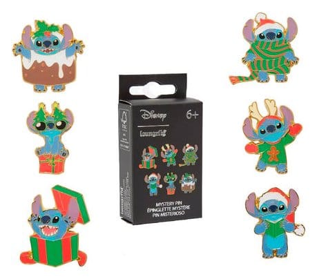 Disney by Loungefly Enamel Pins Blind Box Stitch Holiday Display (18)
