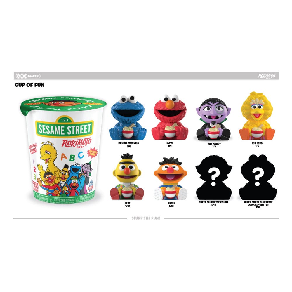 Sesame Street Rokimoto Cup of Fun Blind Box Figures 10 cm Wave 1 Display (12)