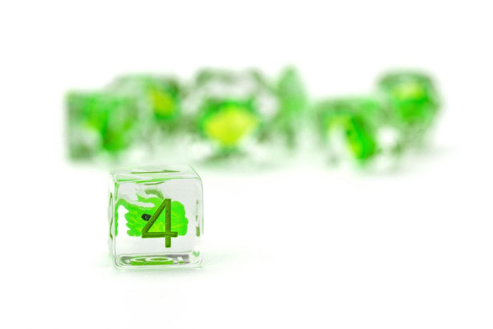 Dragon Storm Inclusion Dice Set Green Dragon (7)