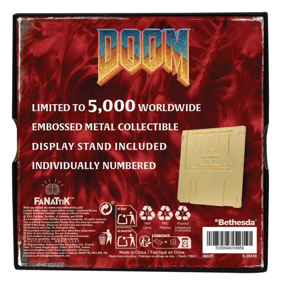 Doom Replica Floppy Disk Gold Plated Limited Edition