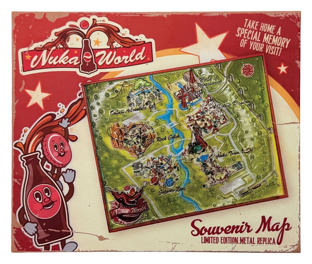 Fallout Replica Metal Map Nuka-World Limited Edition 16 x 13 cm