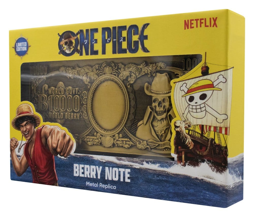 One Piece Replica 10,000 World Berry Metal Banknote 6 x 15 cm