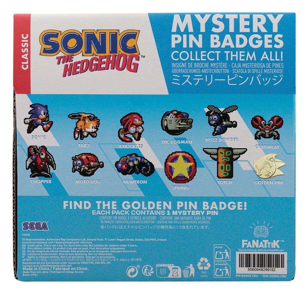 Sonic The Hedgehog Mystery Pin Badges Blind Box Display (12)