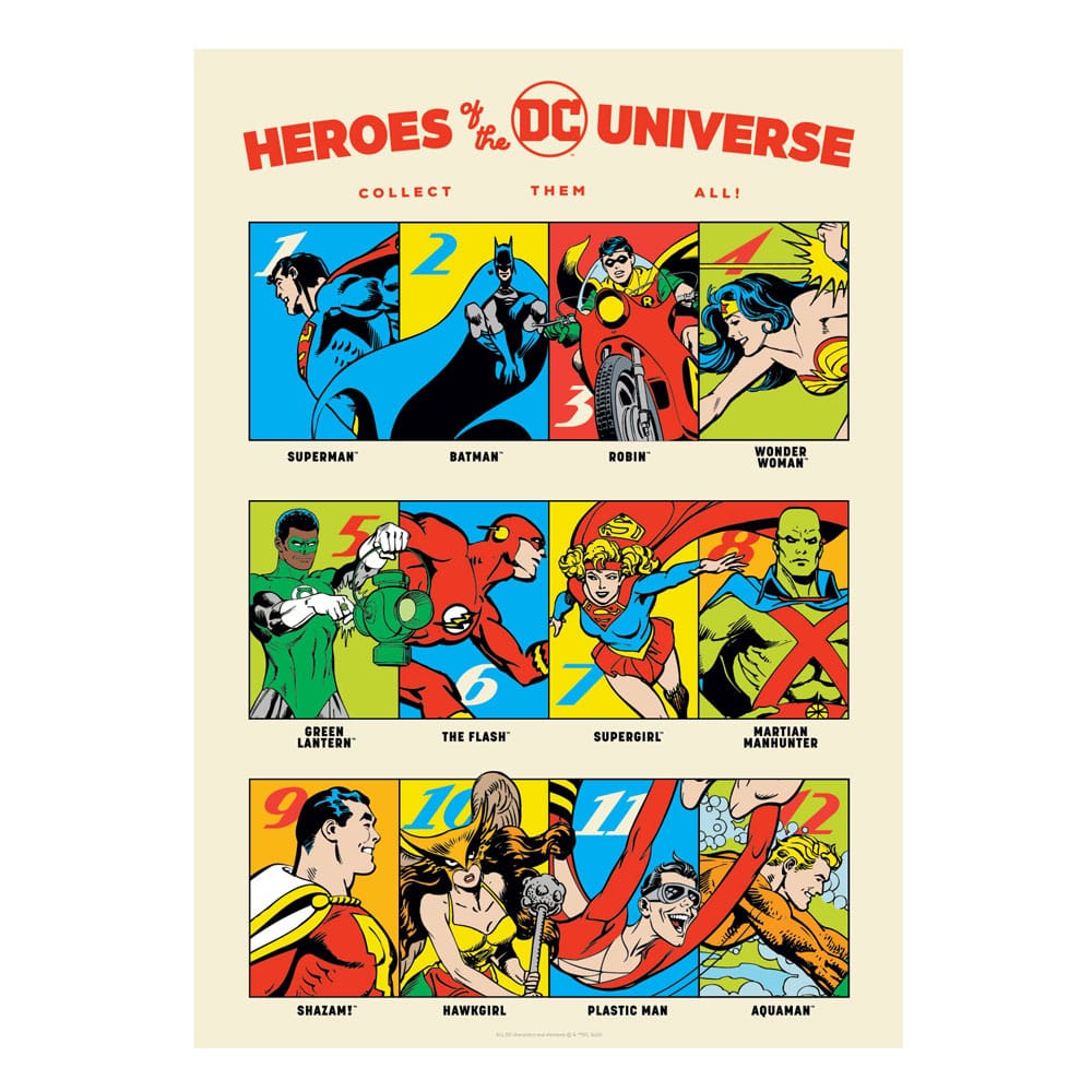 DC Comis Art Print 90th Anniversary Heroes Limited Edition 42 x 30 cm